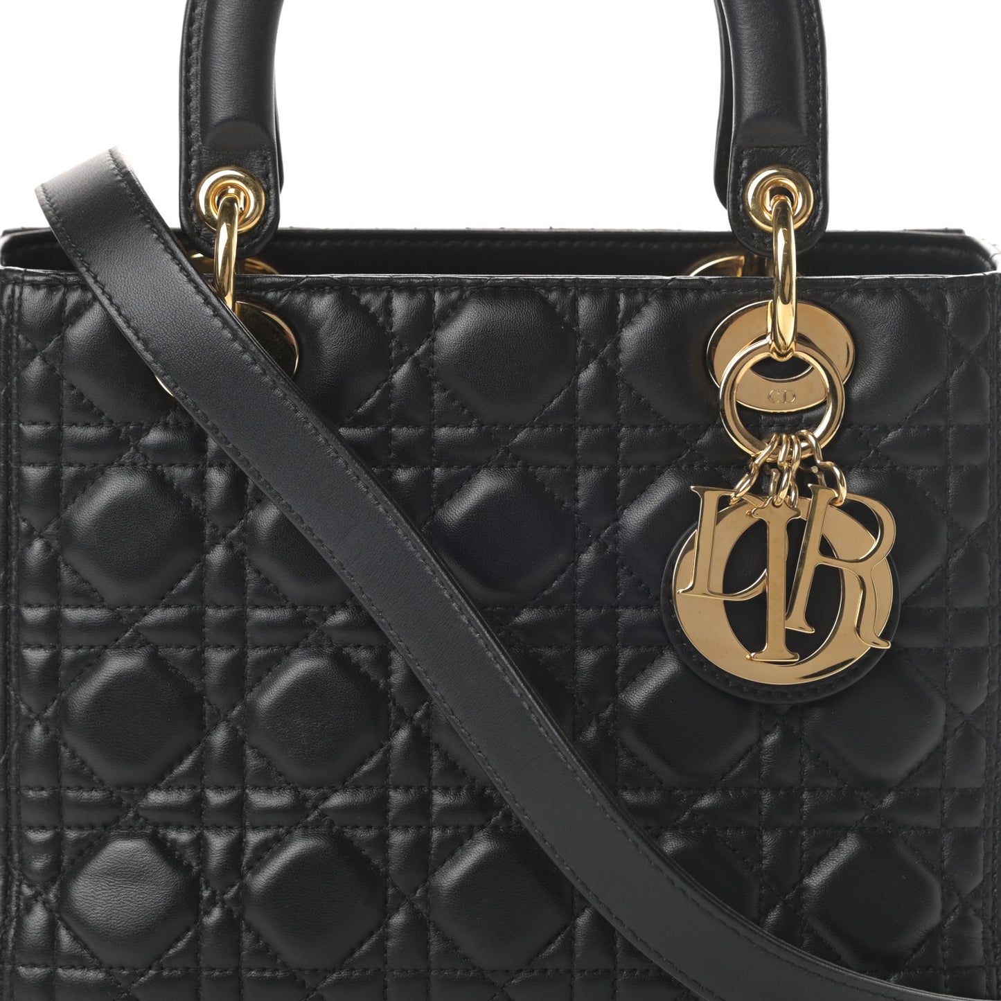 Lambskin Cannage Medium Lady Dior Black