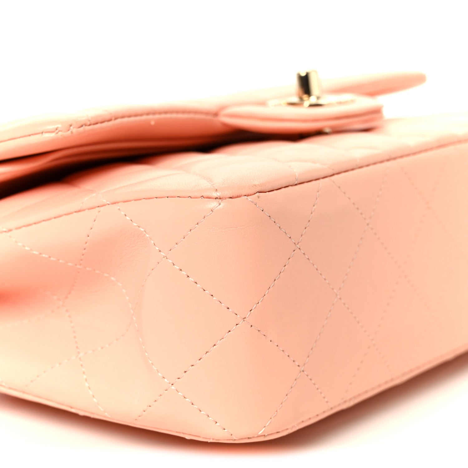 Chanel Lambskin Quilted Small Double Flap Light Orange 9 of 11