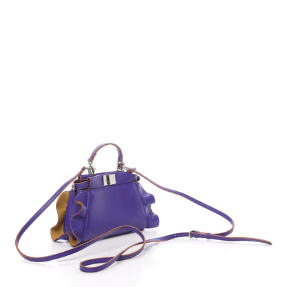 Fendi Shiny Nappa Waves Bi-Color Micro Peekaboo Iconic Satchel Purple Amber 3 of 11