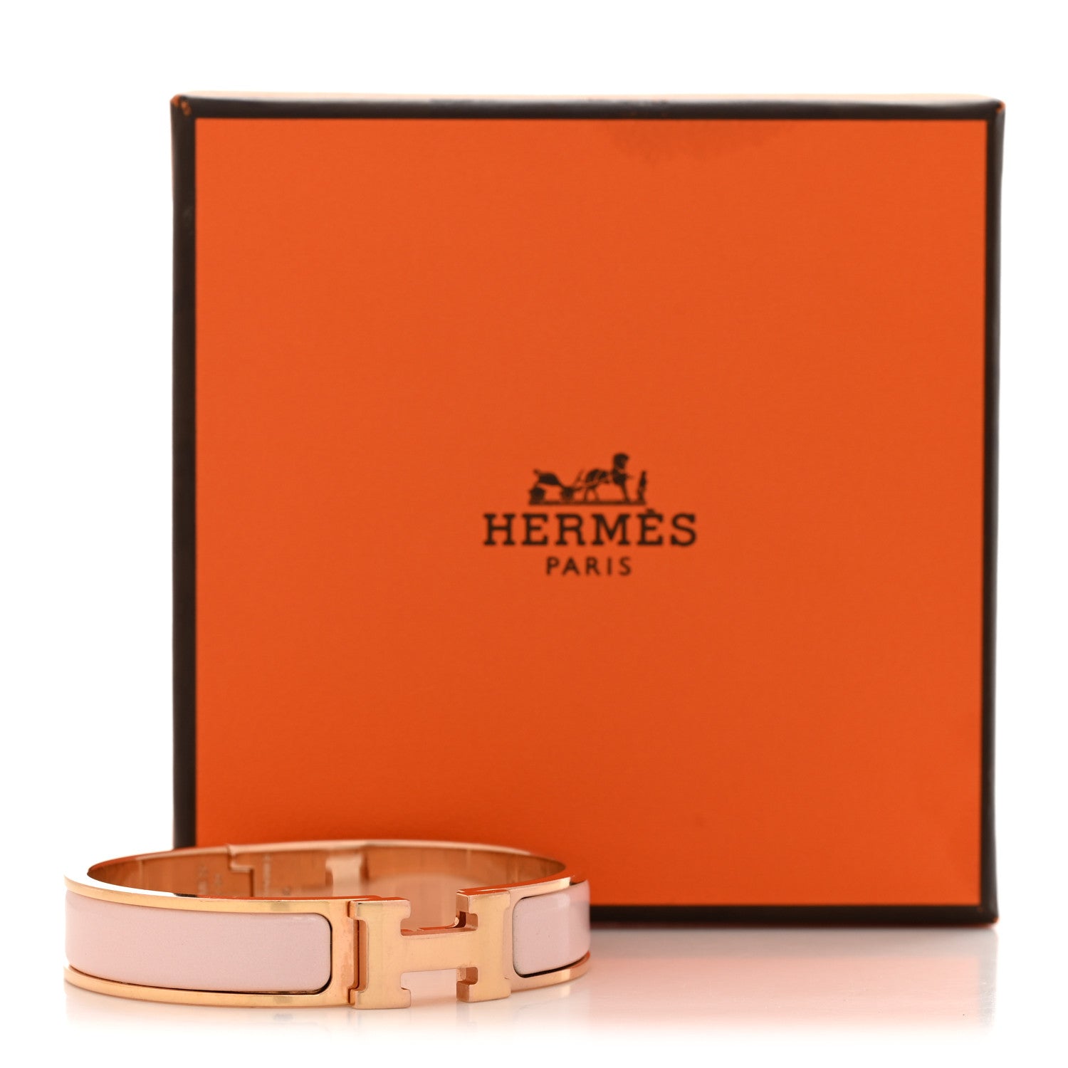 Hermes Enamel Narrow Clic Clac H Bracelet PM Rose Dragee 5 of 5