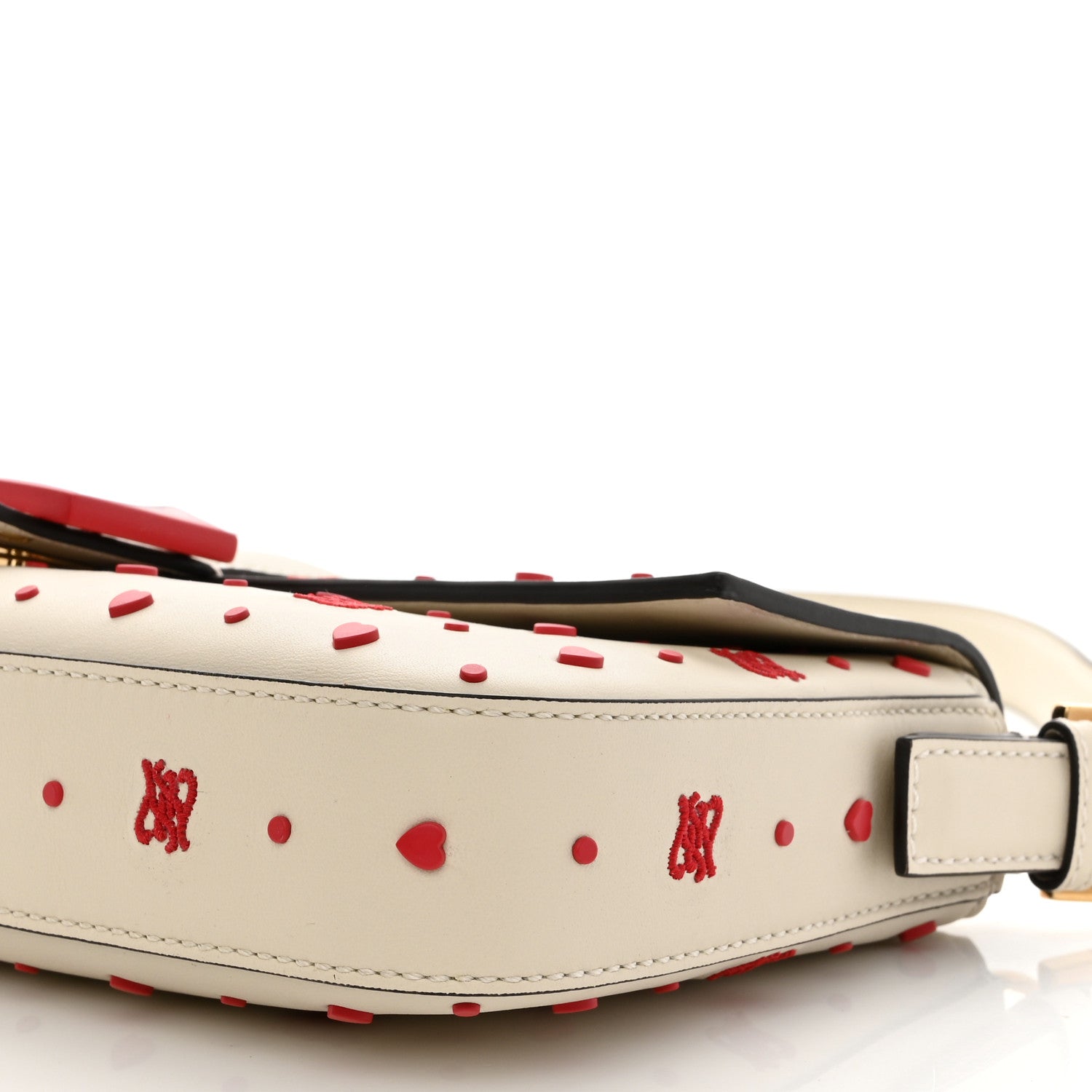 Fendi Vitello Burro Chinese Valentines Day Karligraphy Embroidered Baguette 1997 Pana Rosso Cardinale 8 of 8