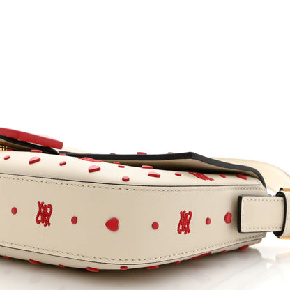 Fendi Vitello Burro Chinese Valentines Day Karligraphy Embroidered Baguette 1997 Pana Rosso Cardinale 8 of 8