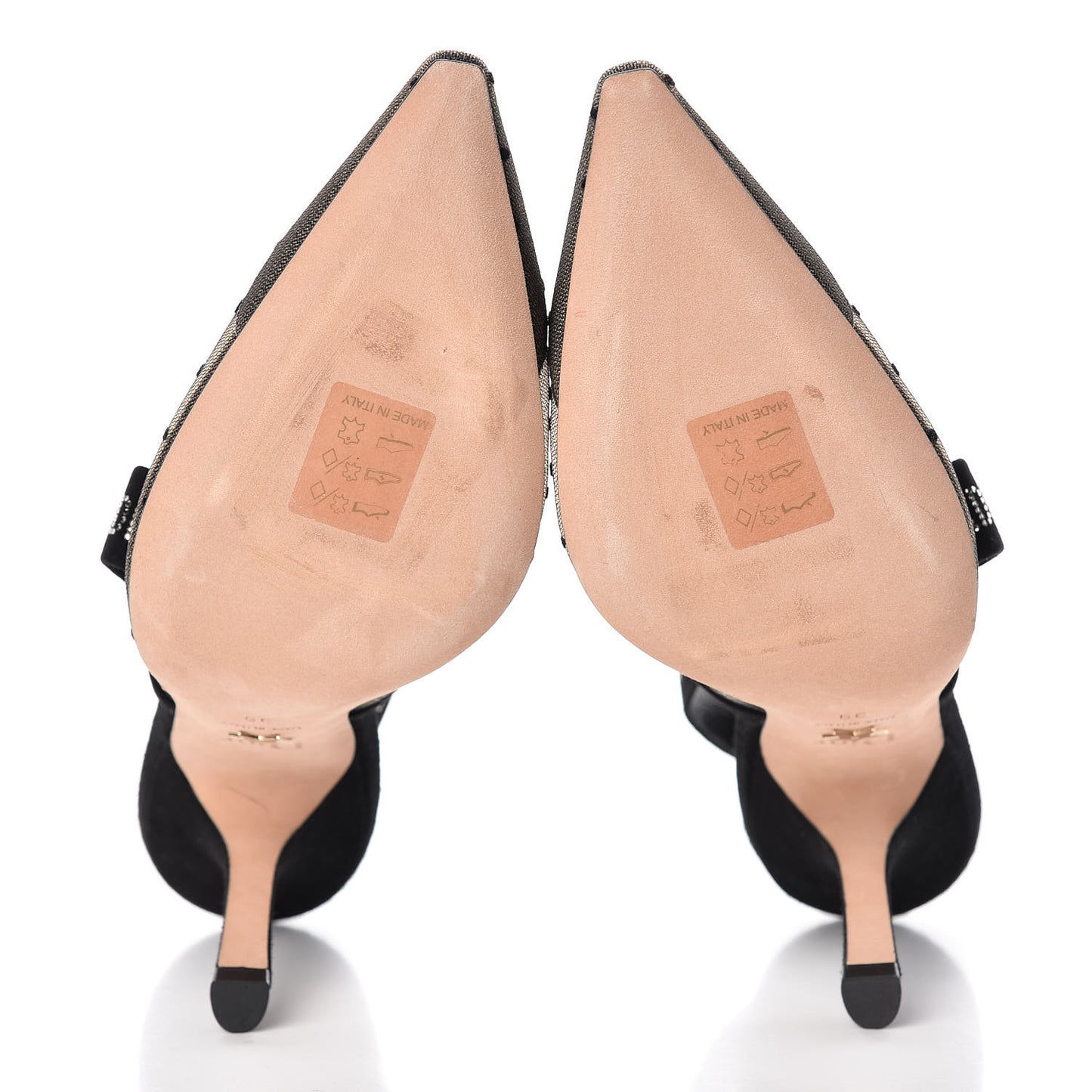 Mesh Plumetis Crystal Suede J'Adior Slingback 100mm Pumps 39 Nude Black