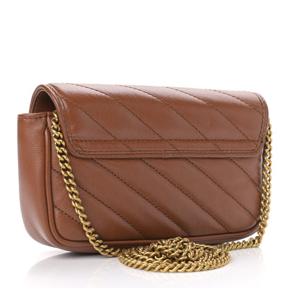 Gucci Azalea Calfskin Matelasse Diagonal Super Mini GG Marmont Shoulder Bag Cuir 3 of 11