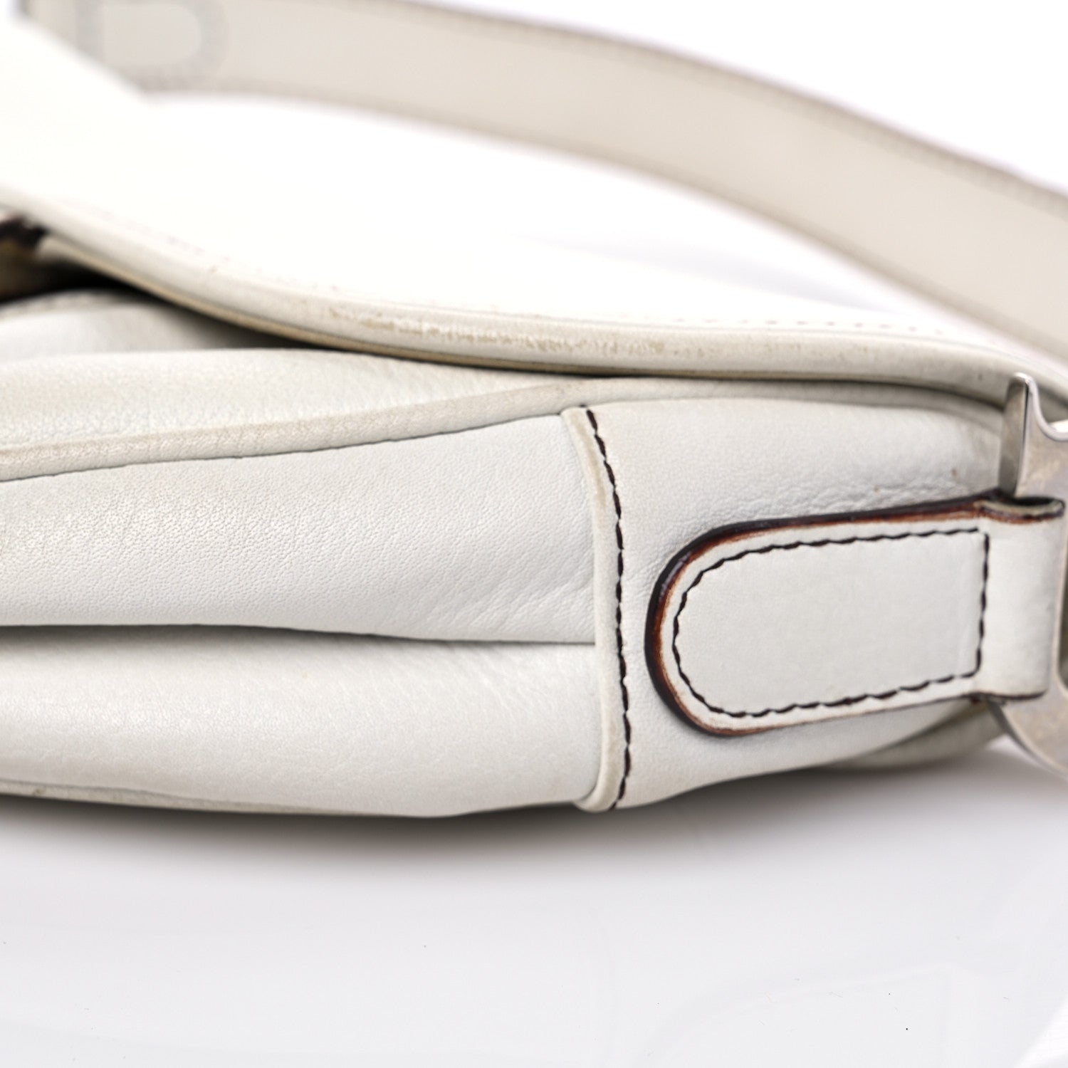 Christian Dior Calfskin Saddle Bag White 8 of 20
