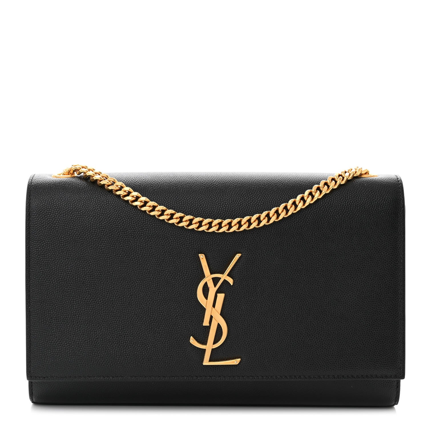 Saint Laurent Grain De Poudre Medium Classic Monogram Kate Satchel Black 1 of 11