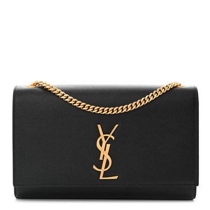 Saint Laurent Grain De Poudre Medium Classic Monogram Kate Satchel Black 1 of 11