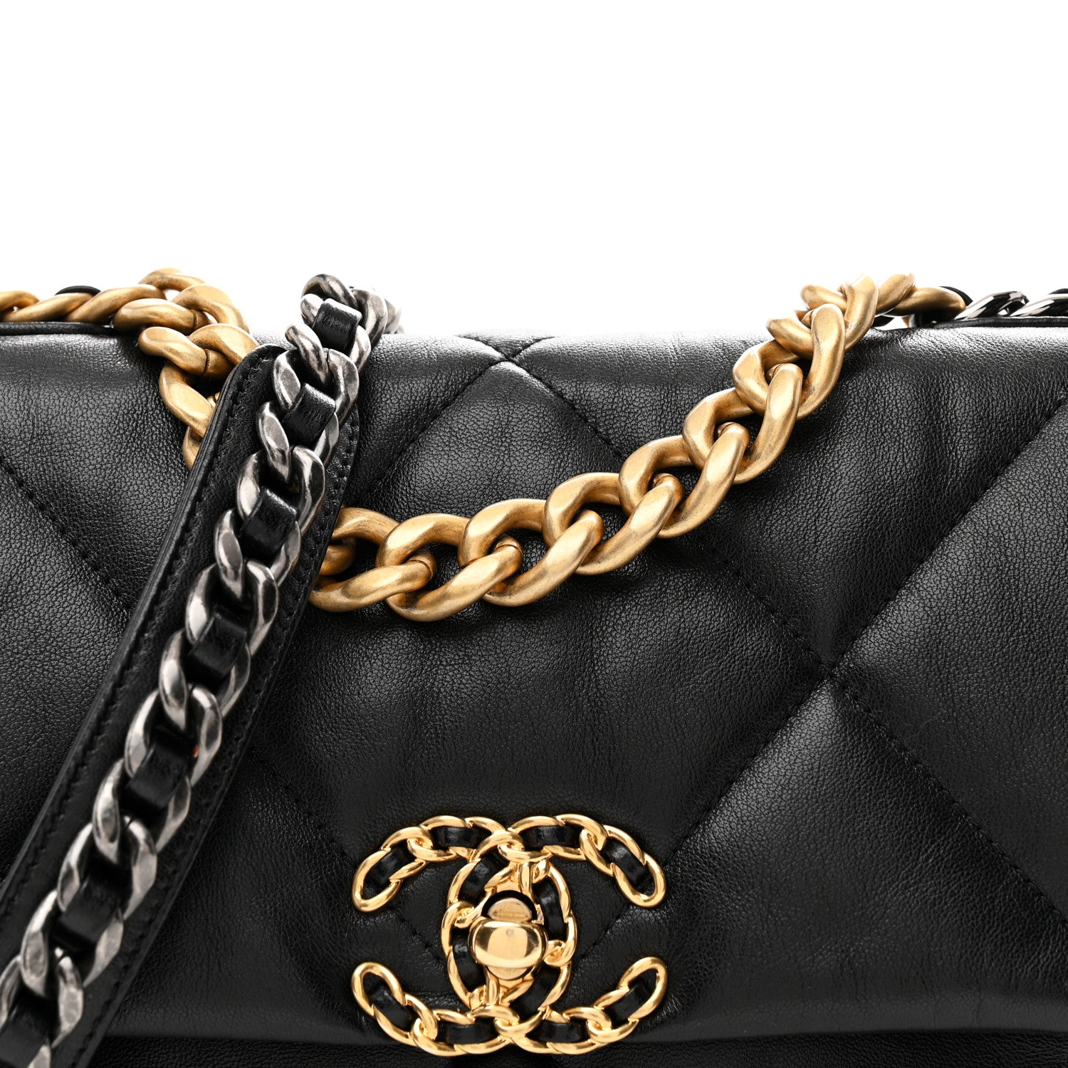 Chanel Lambskin Quilted Medium Chanel 19 Flap Black 7 of 9