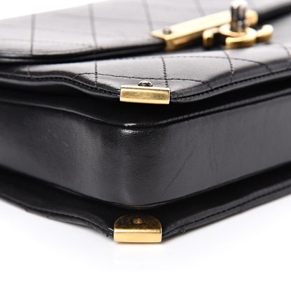 Chanel Shiny Lambskin Quilted Around The Corner Flap Black 8 of 14