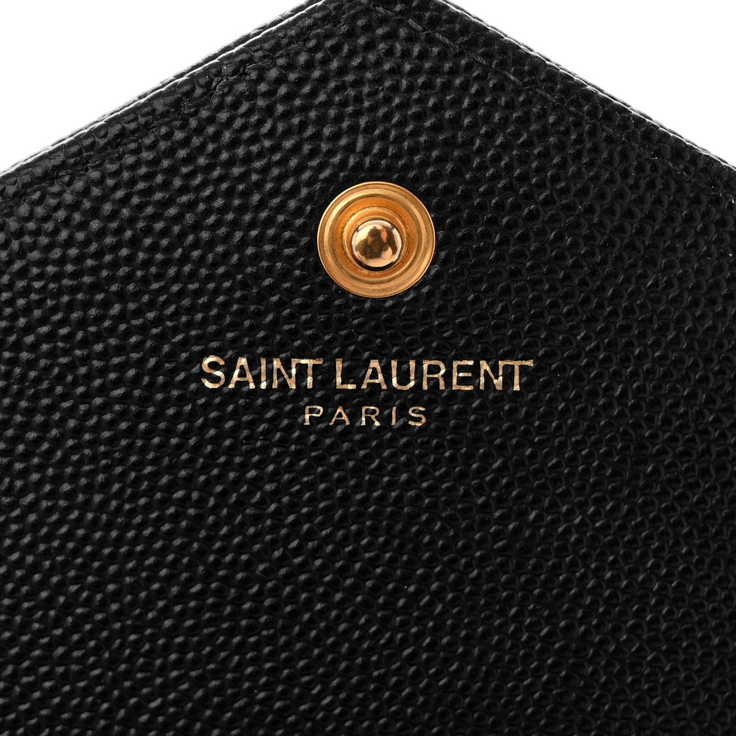 Saint Laurent Grain De Poudre Matelasse Chevron Monogram Chain Wallet Black 7 of 14