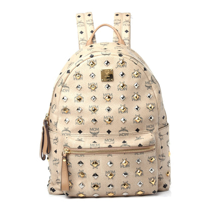 MCM Visetos Medium Studded Stark Backpack Beige 1 of 11