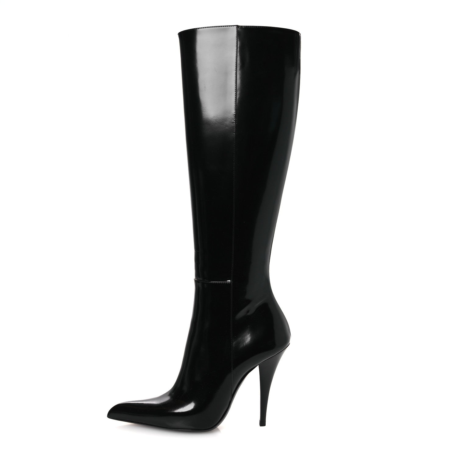 Saint Laurent Vitello Marilyn Raven 110 Buba Knee High Boots 37 Black 1 of 10