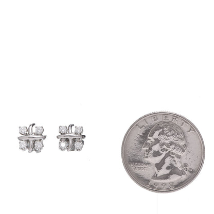 Tiffany Platinum Diamond Schlumberger Lynn Earrings 2 of 5