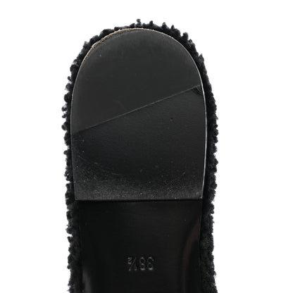 Saint Laurent Shearling Tribute Flat Mules 38.5 Black 9 of 13