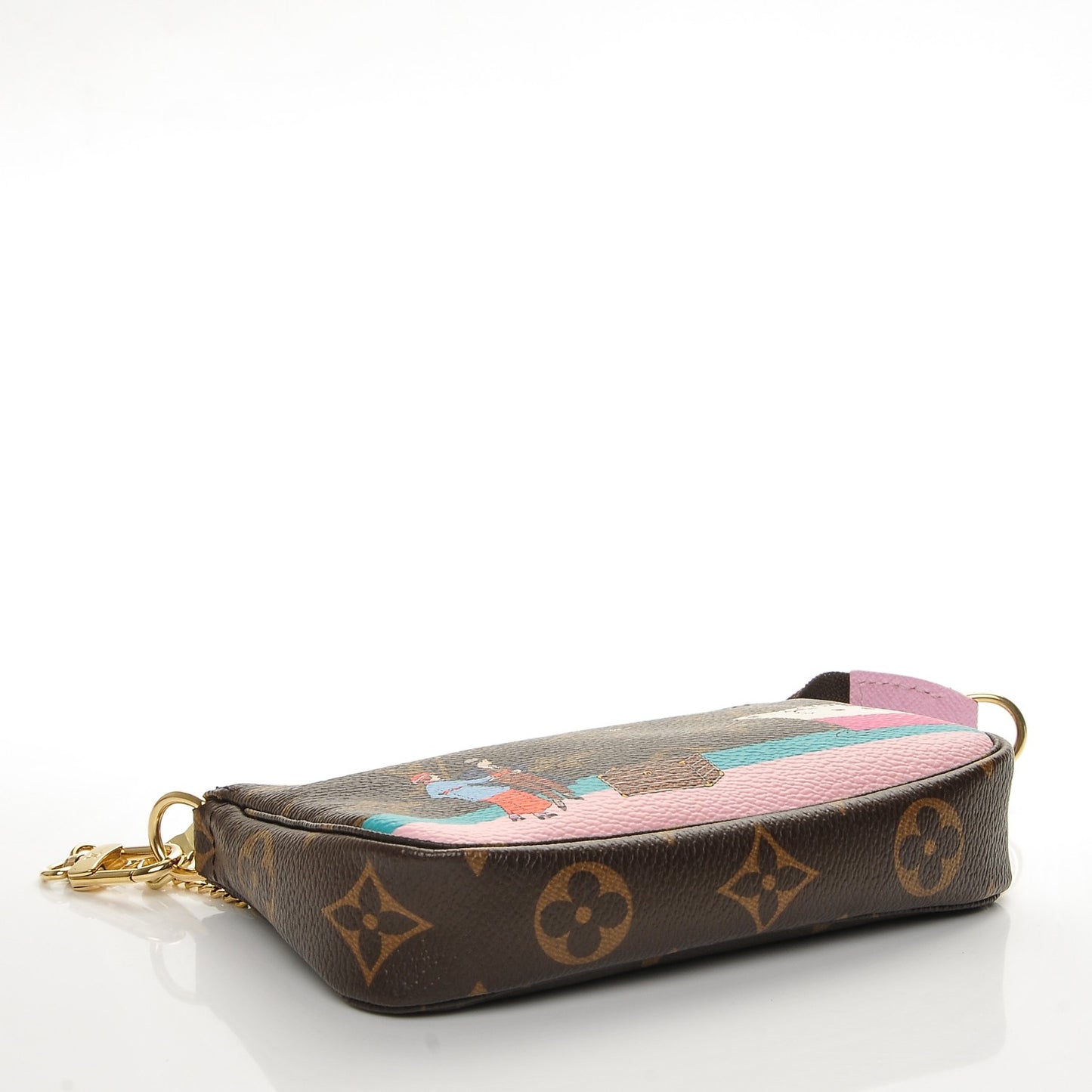 Monogram 2016 Christmas Animation Mini Pochette Accessories Rose Ballerine