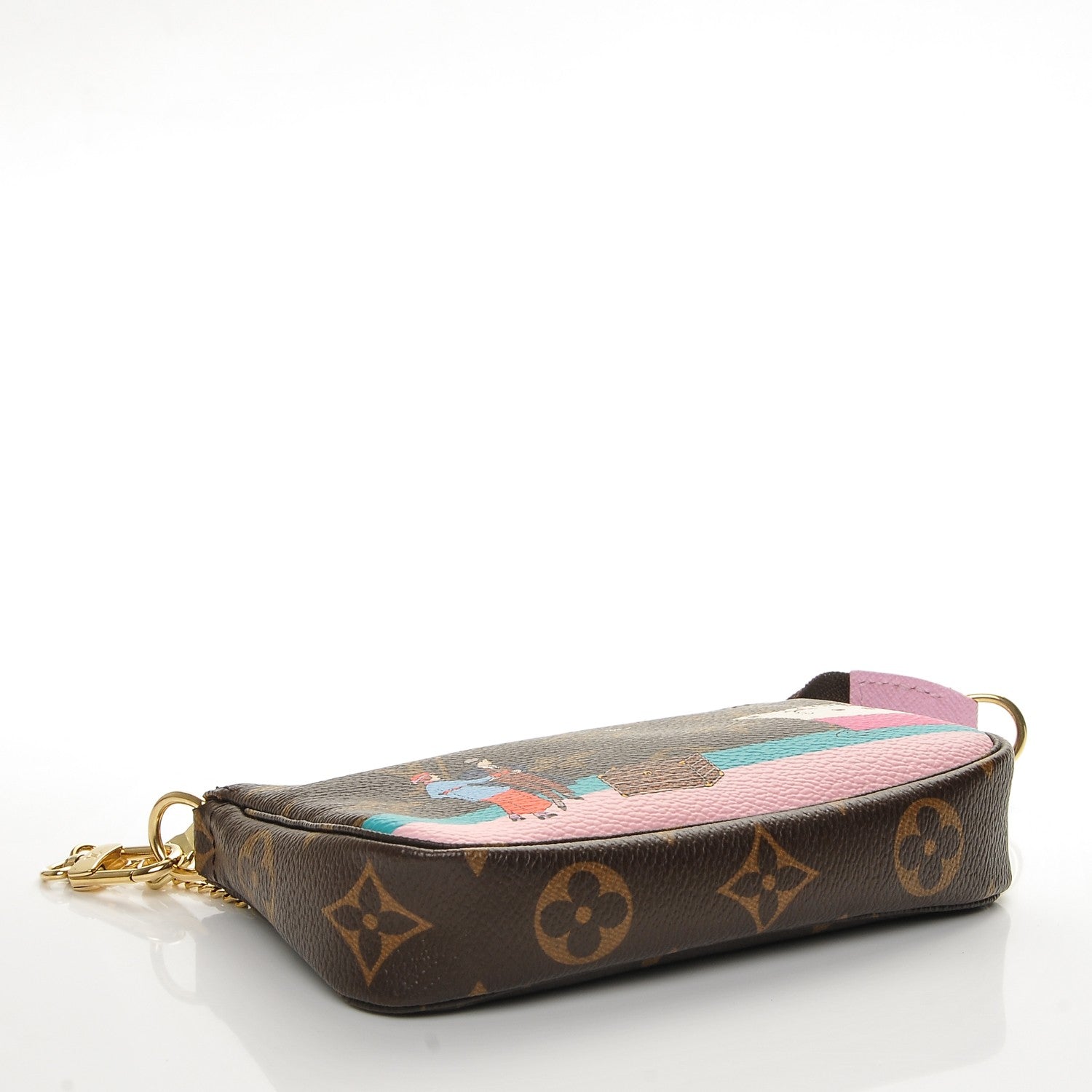 Louis Vuitton Monogram 2016 Christmas Animation Mini Pochette Accessories Rose Ballerine 4 of 7