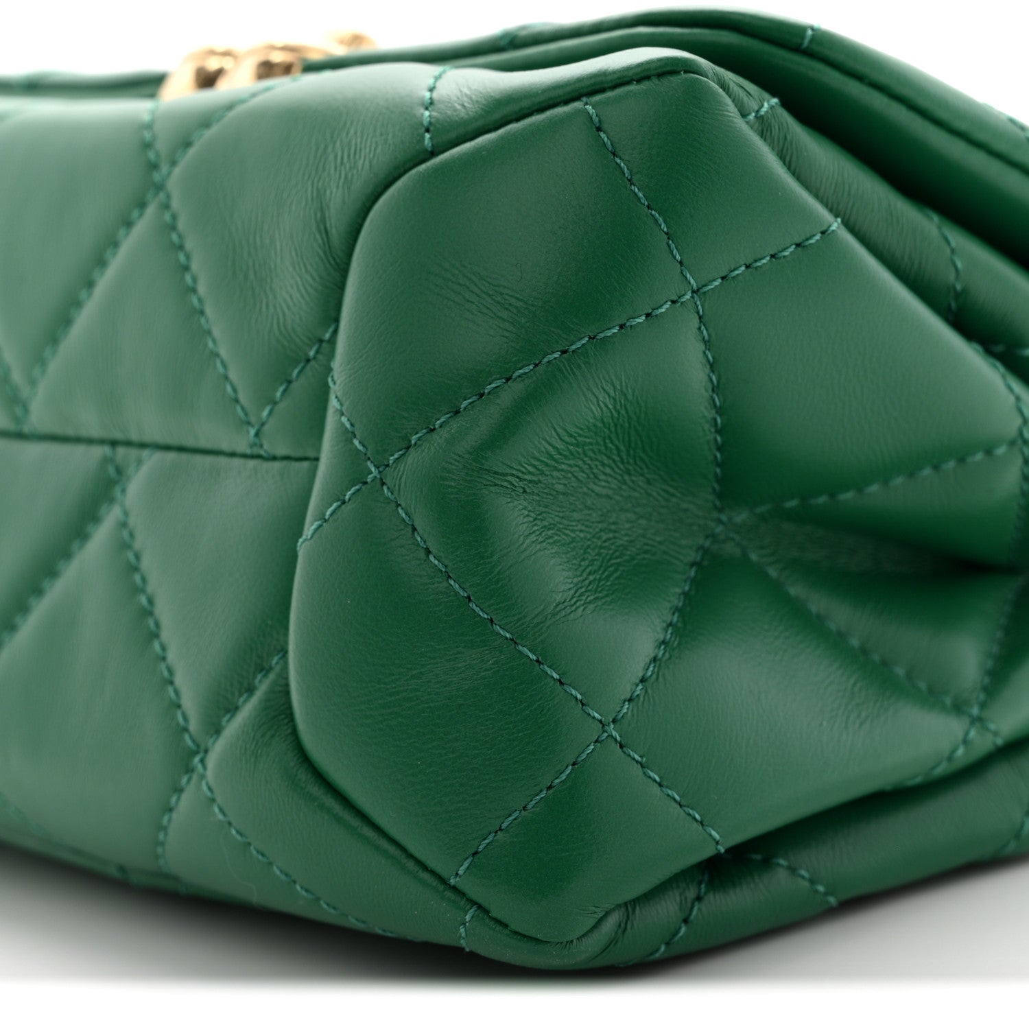 Chanel Lambskin Quilted Mini Color Match Flap Green 10 of 11