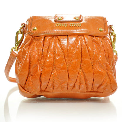 Miu Miu Leather Matelasse Lux Coffer Sling Papaya 4 of 9
