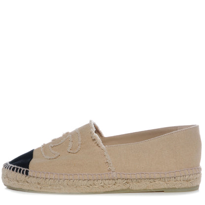 Chanel Toile Espadrilles Beige Black 41 1 of 6