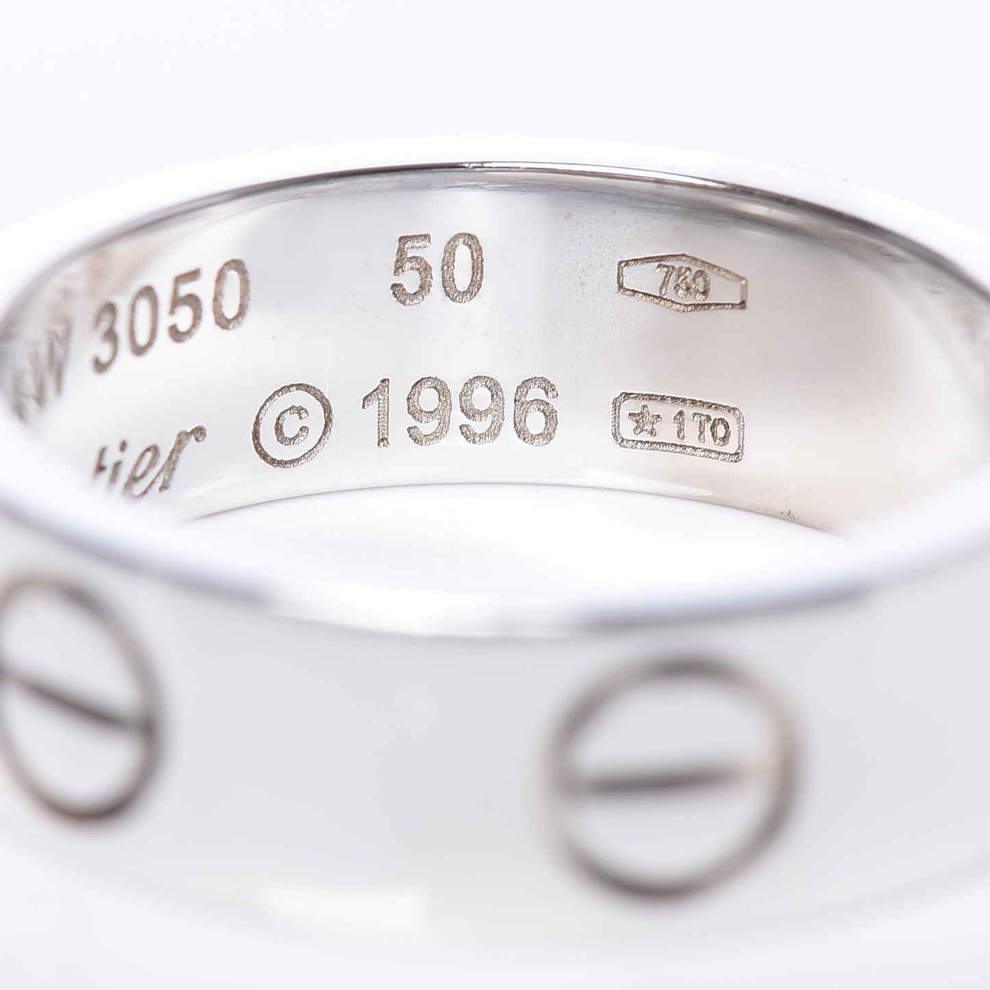 18K White Gold 5.5mm LOVE Ring 50 5.25