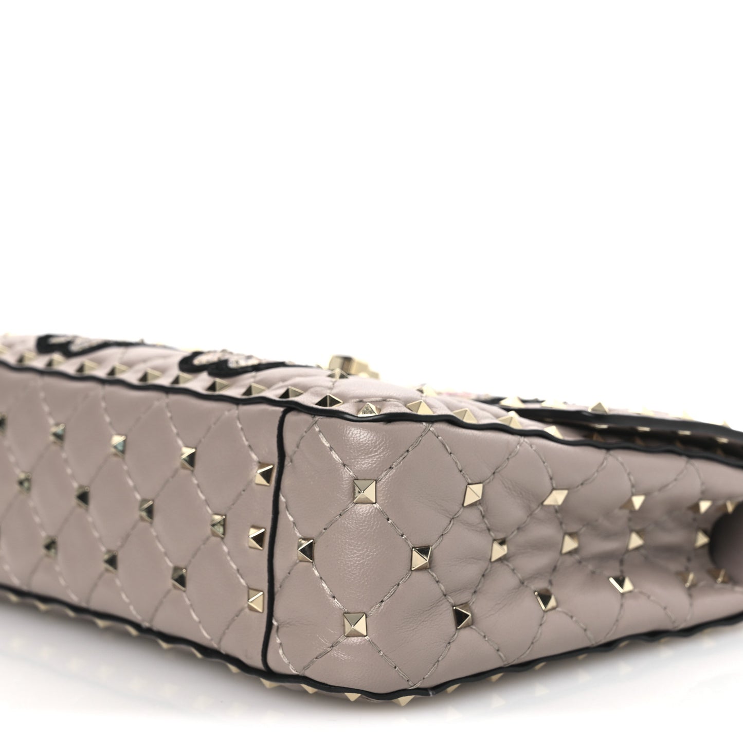 Nappa Butterfly Medium Rockstud Spike Shoulder Bag Poudre