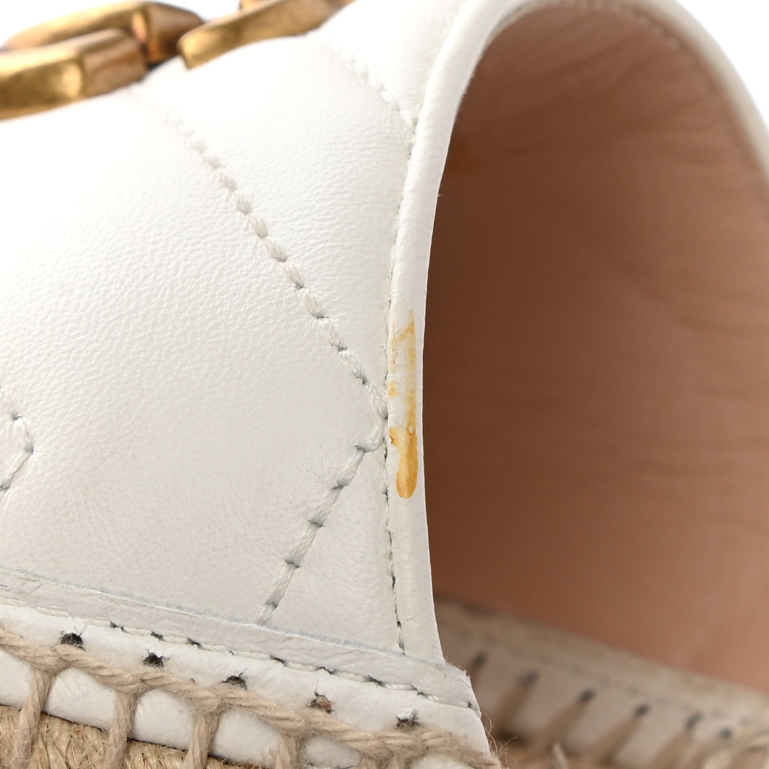 Gucci Nappa Matelasse GG Marmont Espadrille Slide Sandals 37 Great White 12 of 13