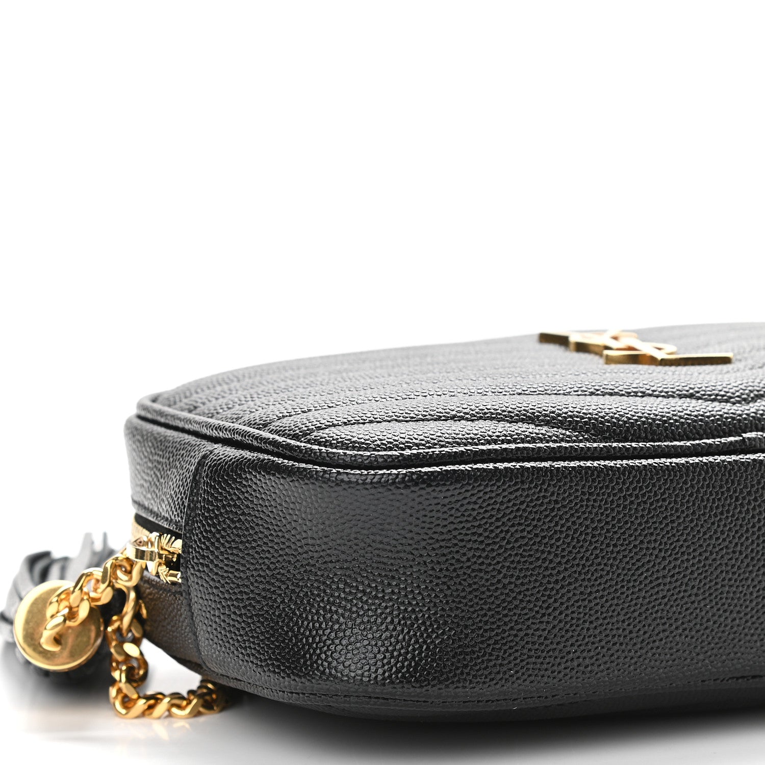 Saint Laurent Grain De Poudre Matelasse Monogram Mini Lou Camera Bag Black 8 of 9