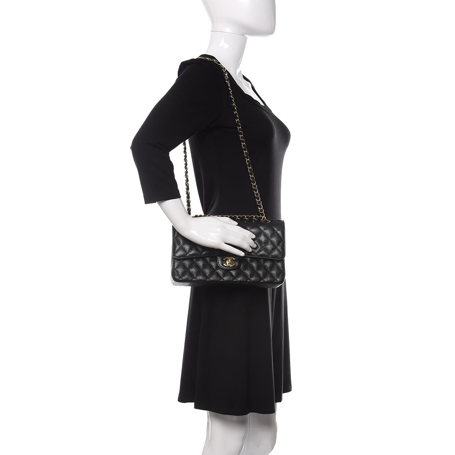 Chanel Caviar Quilted Medium Double Flap Black 2 of 11