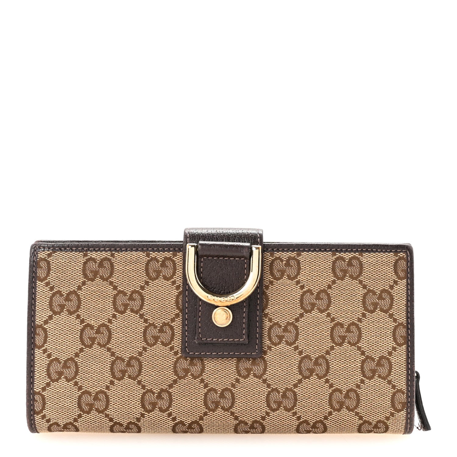 Gucci Monogram Abbey Continental Wallet Dark Brown 1 of 6