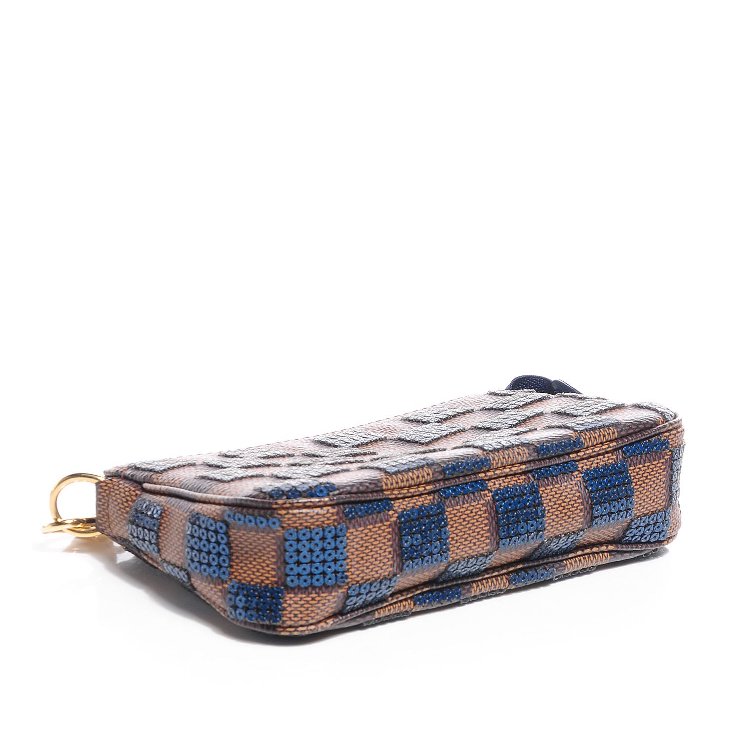 Louis Vuitton Damier Paillettes Mini Pochette Accessories Blue 3 of 7
