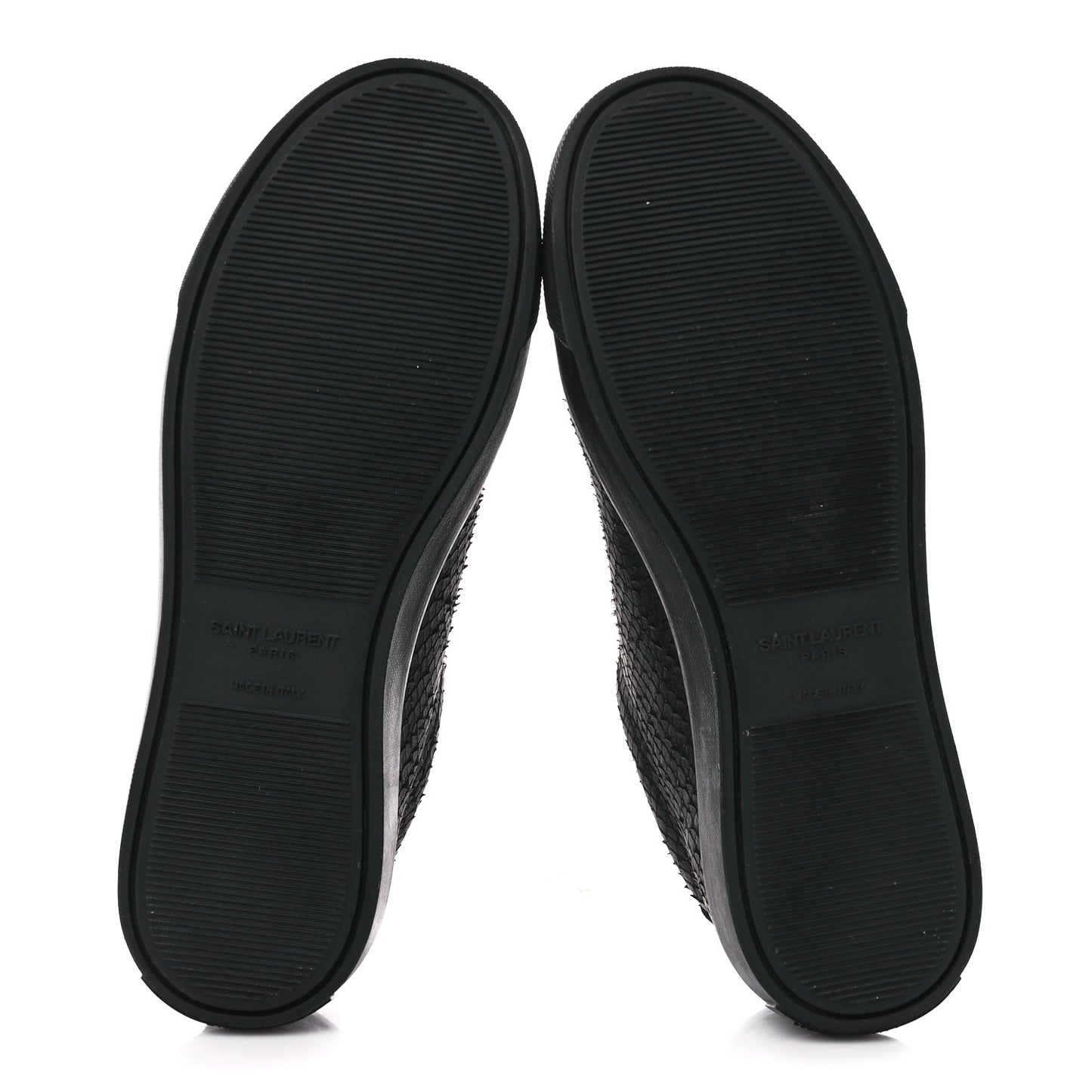 Calfskin Python Effect Andy Low Top Sneakers 37.5 Black