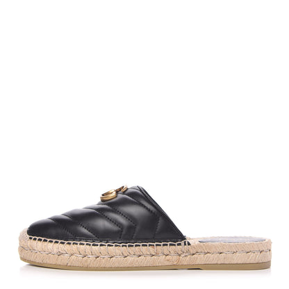 Gucci Nappa Matelasse GG Marmont Espadrille Slippers 37 Black 1 of 10