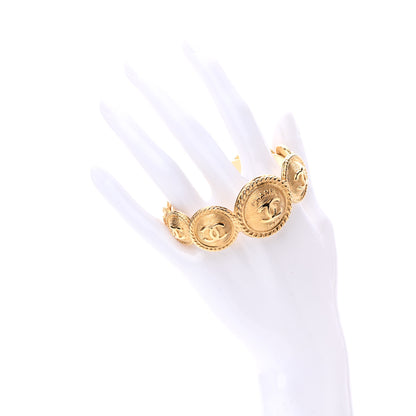 Chanel Metal Medallion CC Cuff Bracelet L Gold 2 of 4