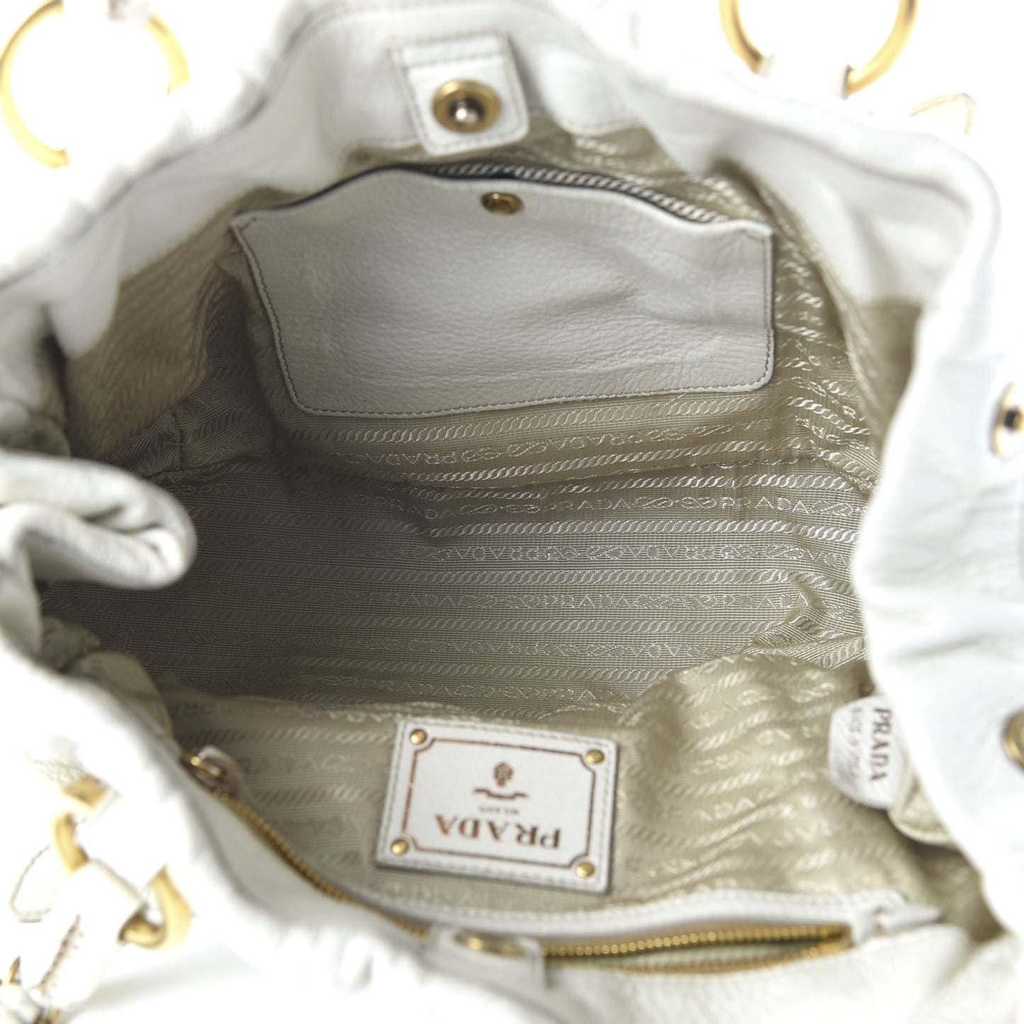 Vitello Daino Shoulder Bag White