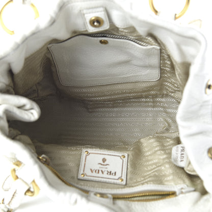 Prada Vitello Daino Shoulder Bag White 5 of 11