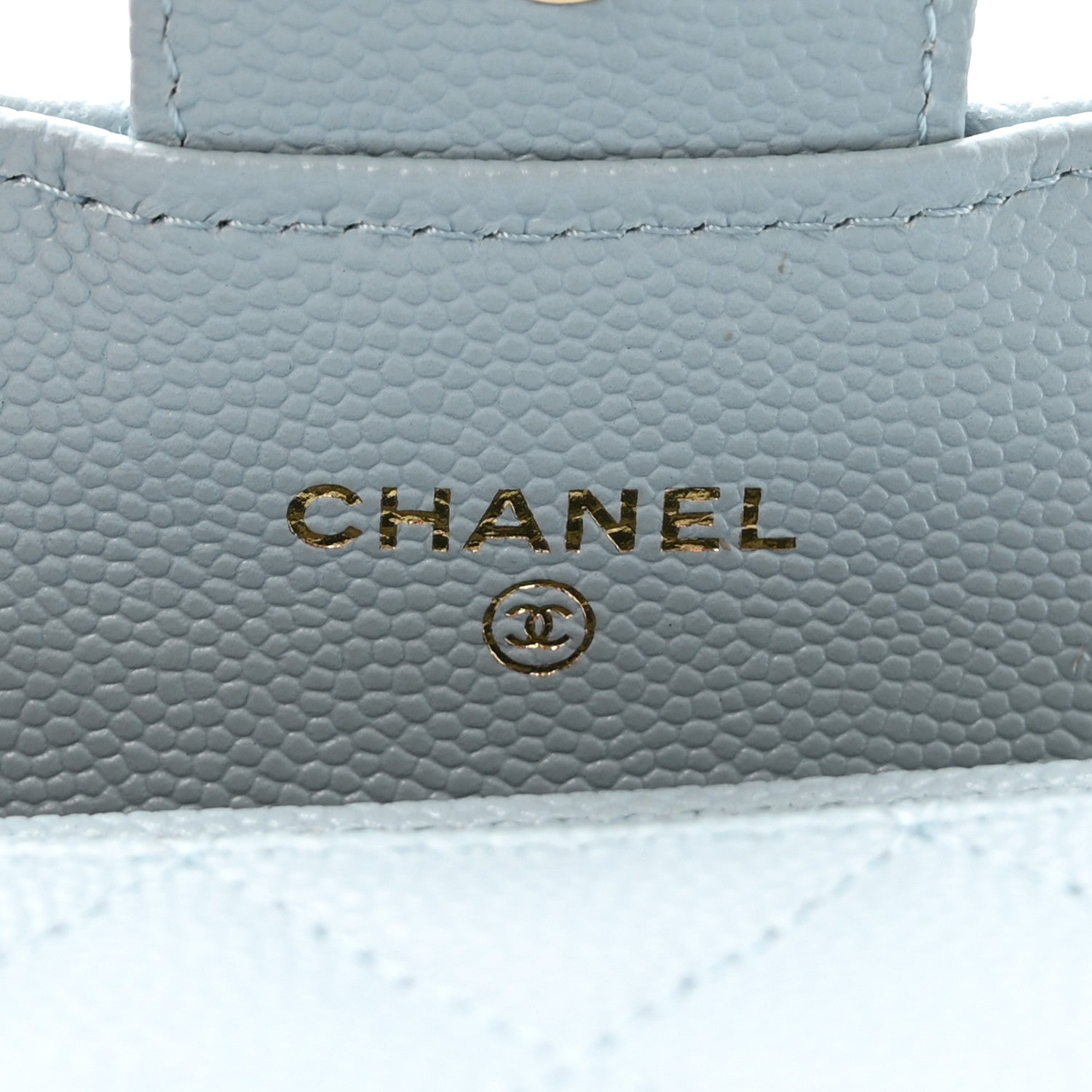 Chanel Caviar Quilted Flap Card Holder Wallet Light Blue 6 of 9