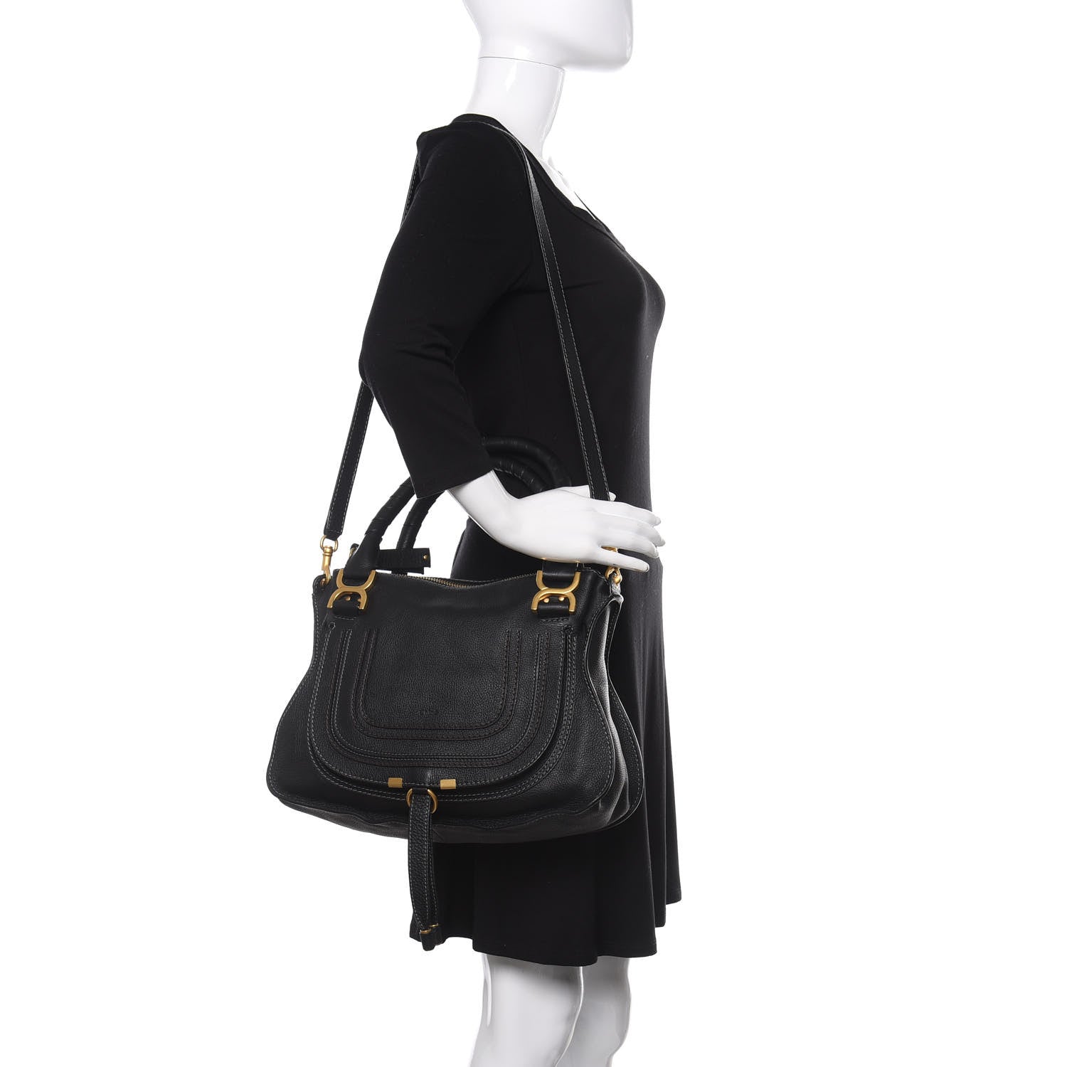 Chloe Calfskin Medium Marcie Satchel Black 2 of 11