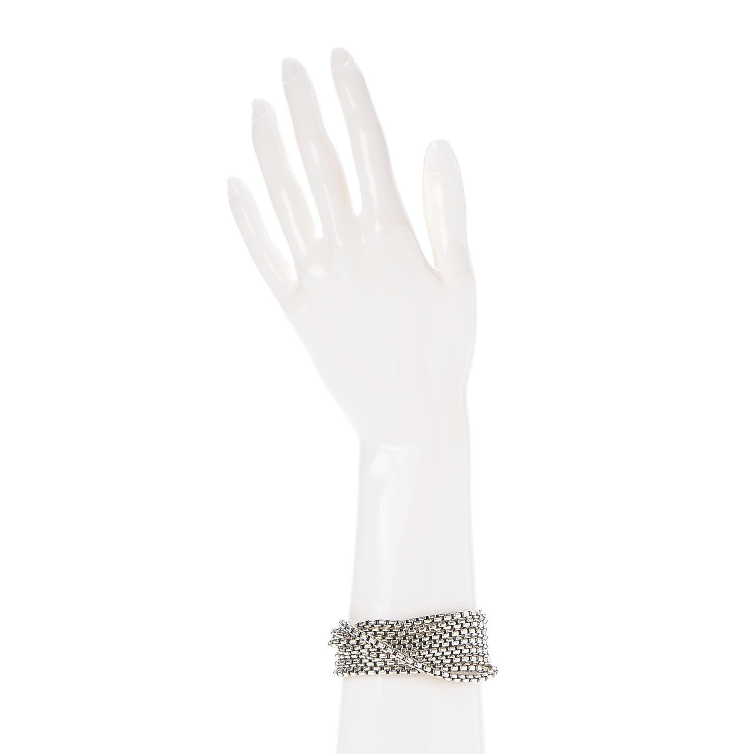 David Yurman Sterling Silver Eight-Row Box Chain Bracelet 2 of 5