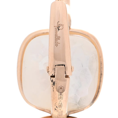 Pomellato 18K Rose Gold Diamond White Topaz Mother of Pearl Nudo Pendant Earrings 4 of 4