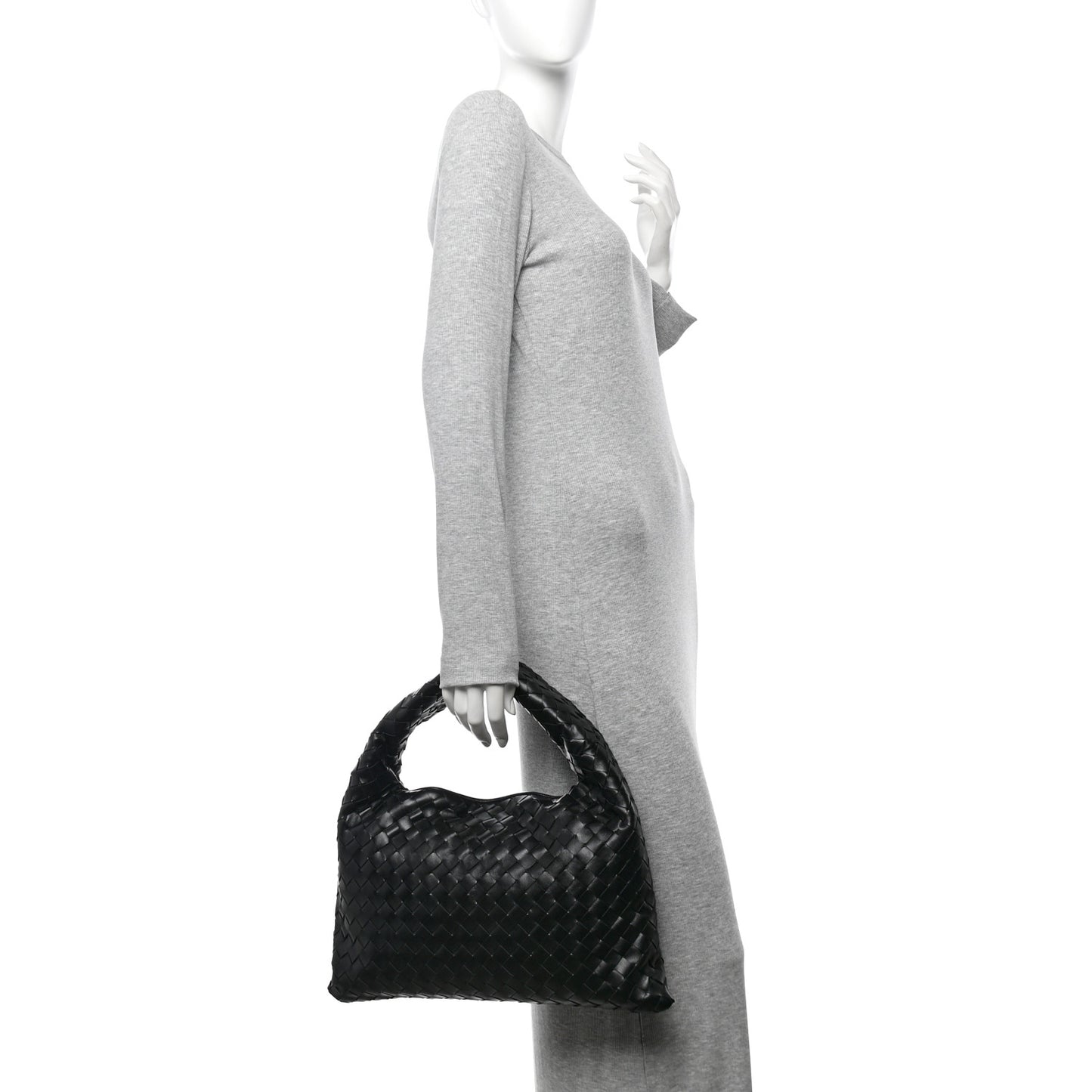 Calfskin Intrecciato Small Hop Black