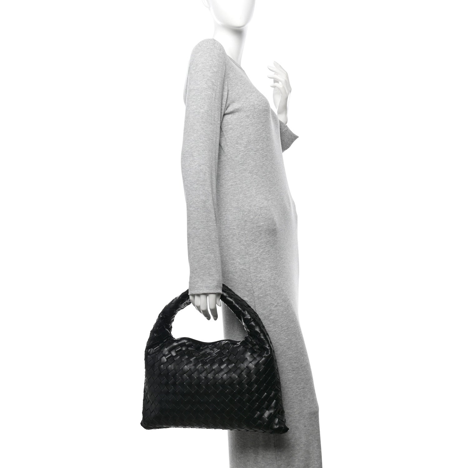 Bottega Veneta Calfskin Intrecciato Small Hop Black 2 of 9