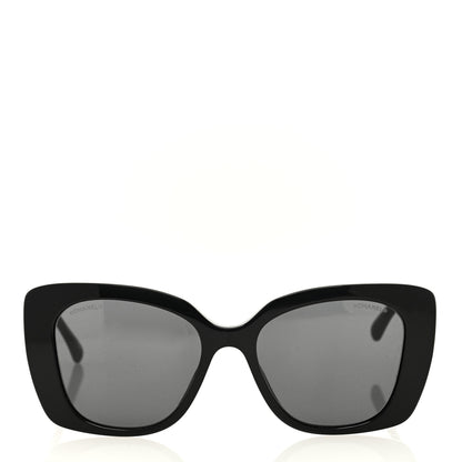 Chanel Acetate Strass Square Sunglasses 5422-B-A Black White 2 of 8