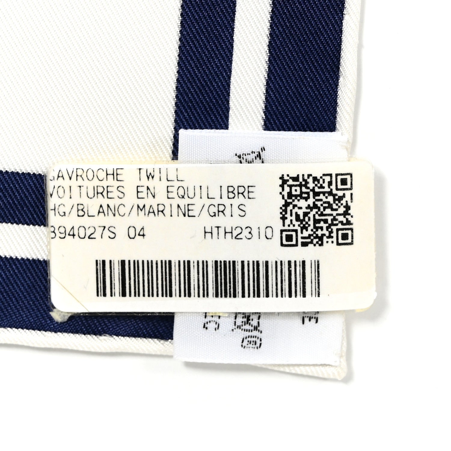 Hermes Silk Voitures en Equilibre Scarf 45 White Marine Gris 3 of 5