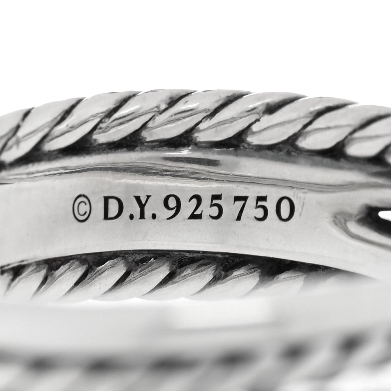 David Yurman Sterling Silver 18K Yellow Gold 6mm X Crossover Ring 53 6.25 4 of 4