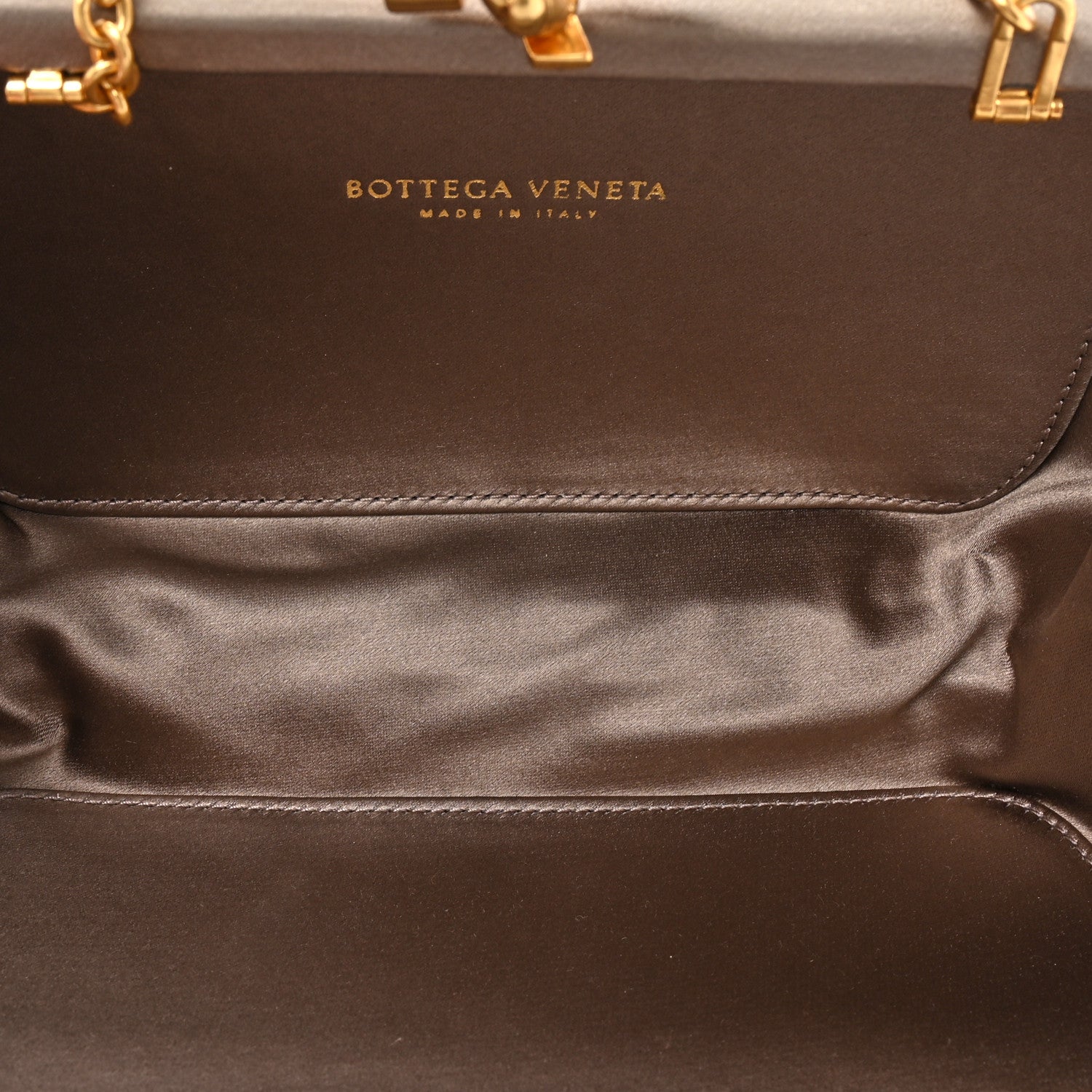 Bottega Veneta Satin Ayers Intrecciato Chain Knot Clutch 5 of 8