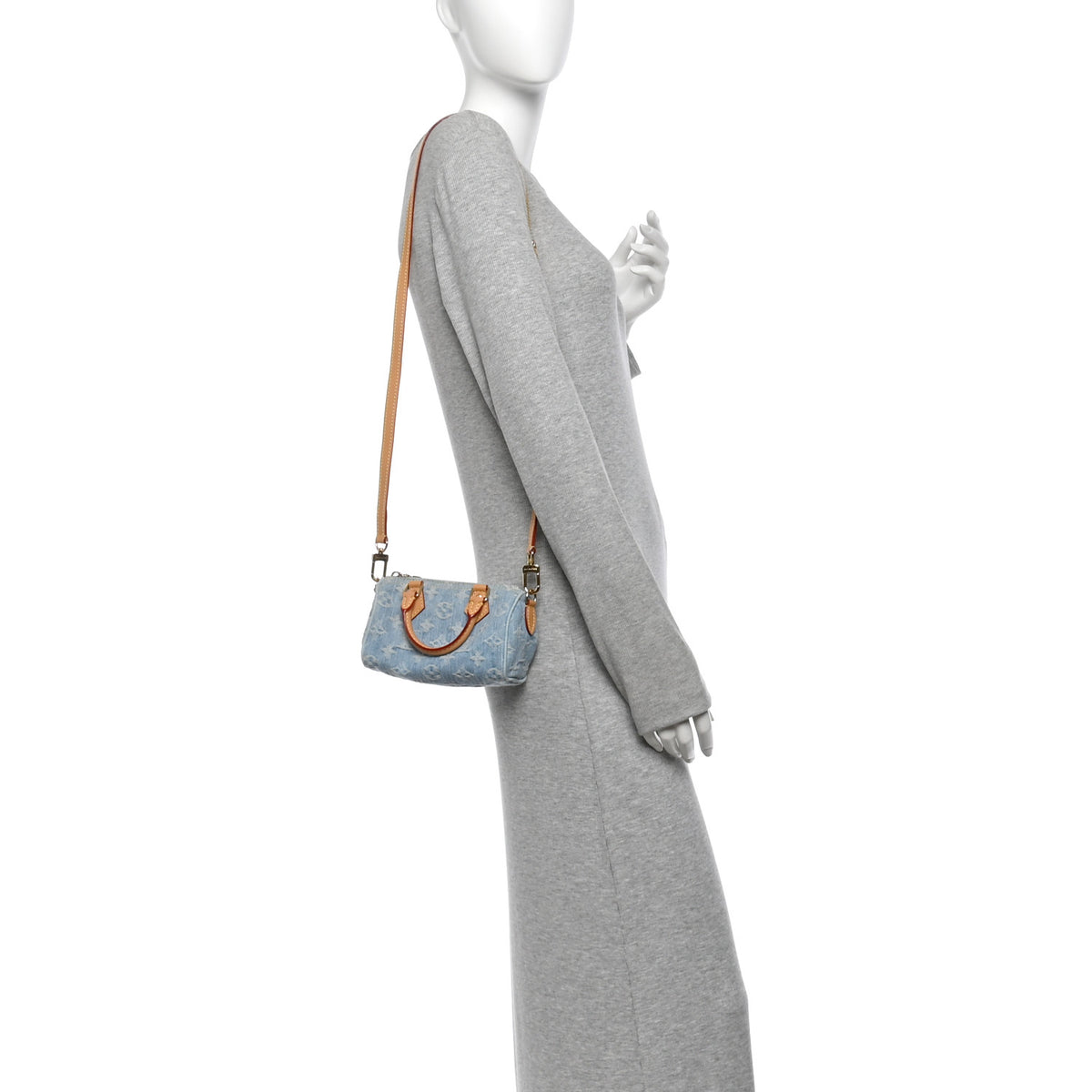 Monogram Denim Nano Speedy Sky Blue