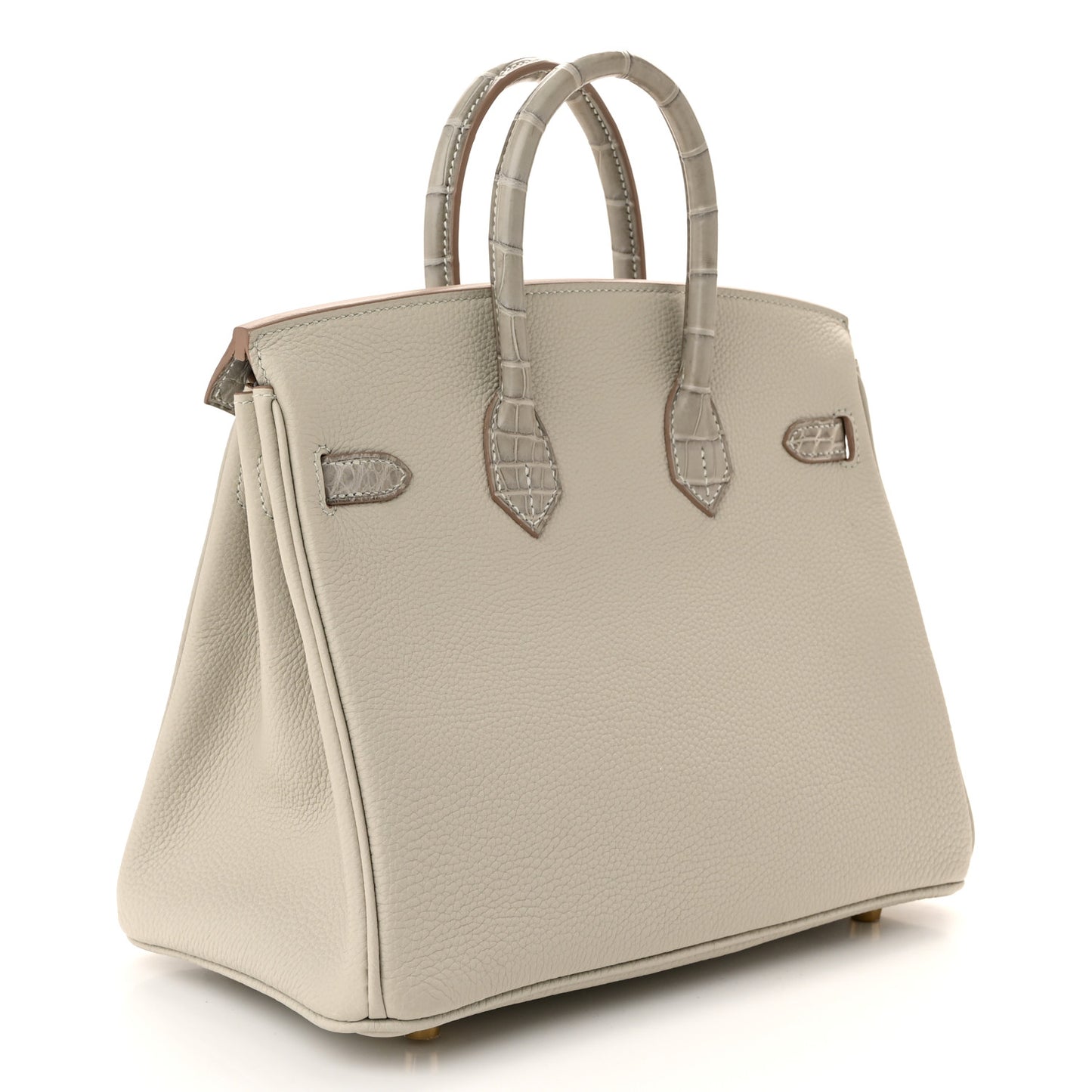 Togo Matte Alligator Birkin Touch 25 Gris Perle
