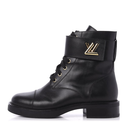 Louis Vuitton Calfskin Wonderland Ranger Boots 37 Black 1 of 8