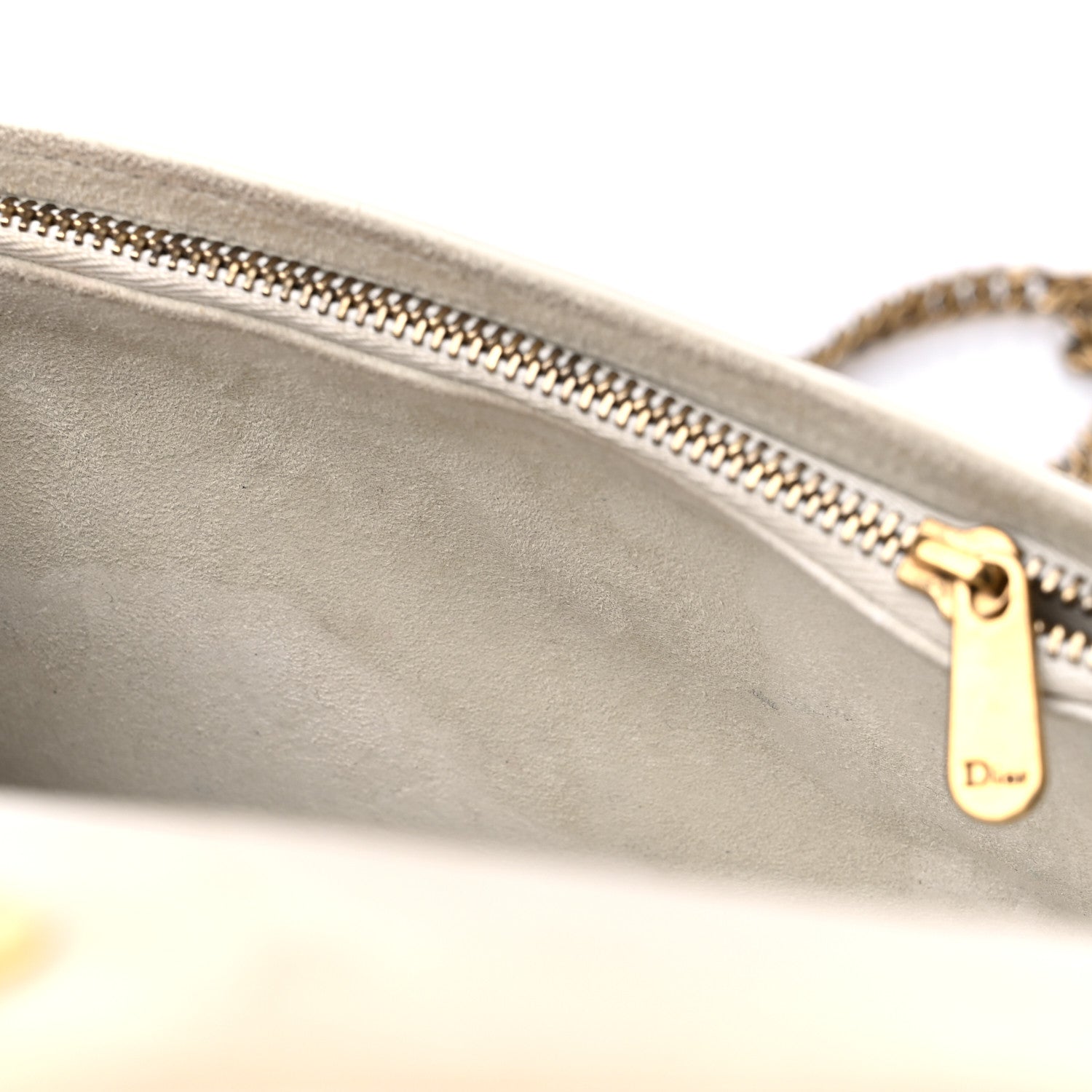 Christian Dior Lambskin Studded Diorama Wallet on Chain Pouch Off White 13 of 15