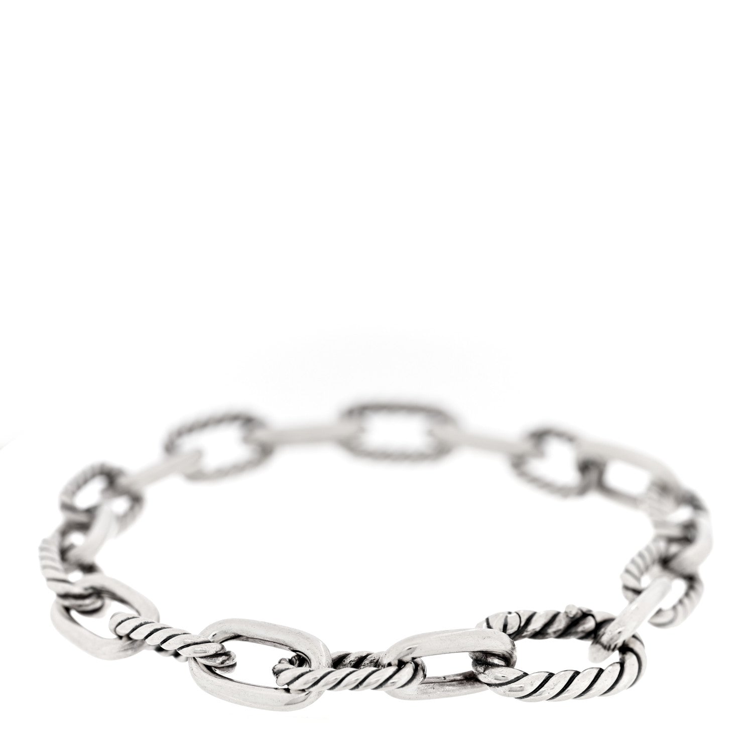 David Yurman Sterling Silver 8.5mm DY Madison Link Chain Bracelet 2 of 3